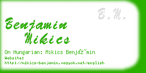 benjamin mikics business card